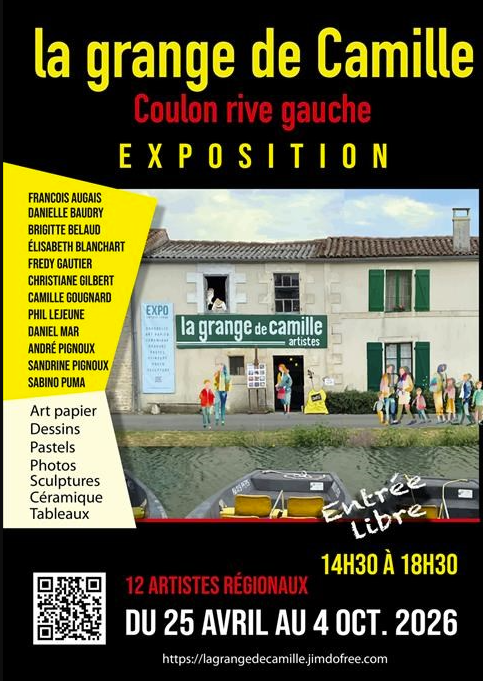 Affiche de l'exposition : du 25 avril au 4 octobre 2026, 14h30-18h30, entrée libre, Coulon rive gauche - Agrandir l'image, fenêtre modale