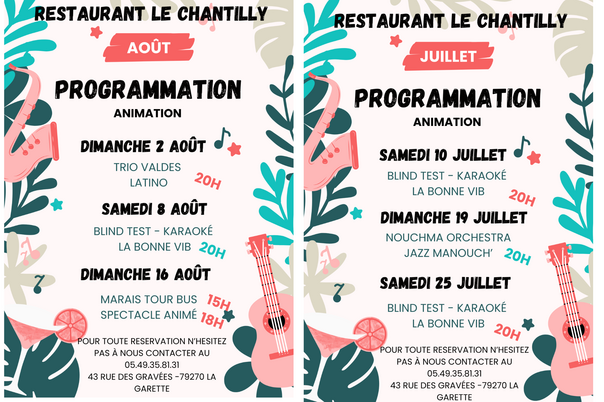 Illustration de la manifestation Animations estivales au Chantilly à La Garette