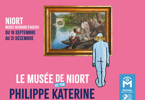 Affiche de l'exposition « Le musée de Niort vu par Philippe Katerine » au musée Bernard d'Agesci