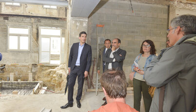 Visite du chantier MSA en présence de Jérôme Baloge et de la presse le 11 juin 2018 ©Darri
