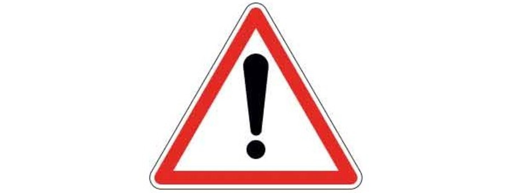 Panneau triangulaire rouge à point d'exclamation noir, signalant un danger ou une situation d'alerte