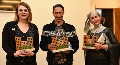 Les lauréats des trophées des quartiers 2017 : Camille Robin, Mustapha Mihraje, Mariem Yahiaoui © BDerbord
