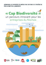  Illustration de la ville de Niort avec son pont, ses tours, sa végétation et une loutre dans la Sèvre, symbolisant la biodiversité urbaine.