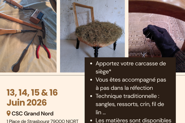 Illustration de la manifestation Atelier tapisserie : réfection de siège